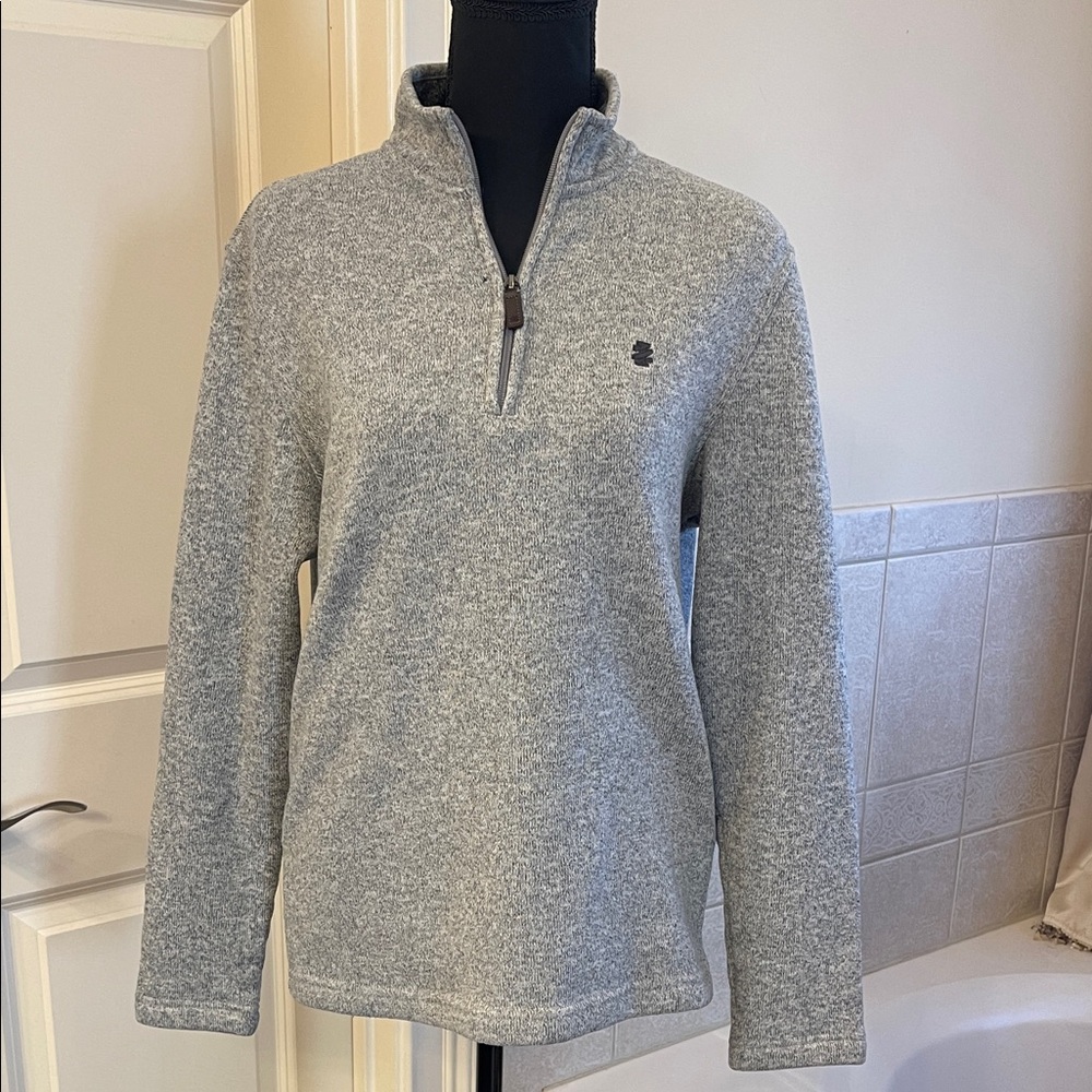 Izod Men's Small Gray Quarter-Zip Sweater